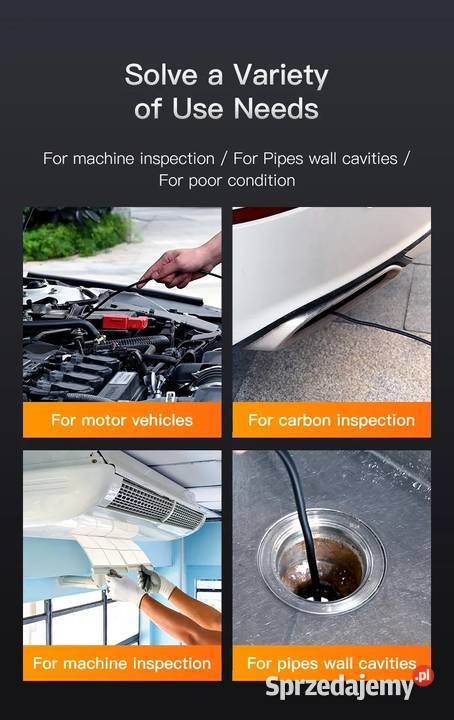 Kamera Inspekcyjna Endoskopowa 5 metrów 1080P HD dolnośląskie Wrocław