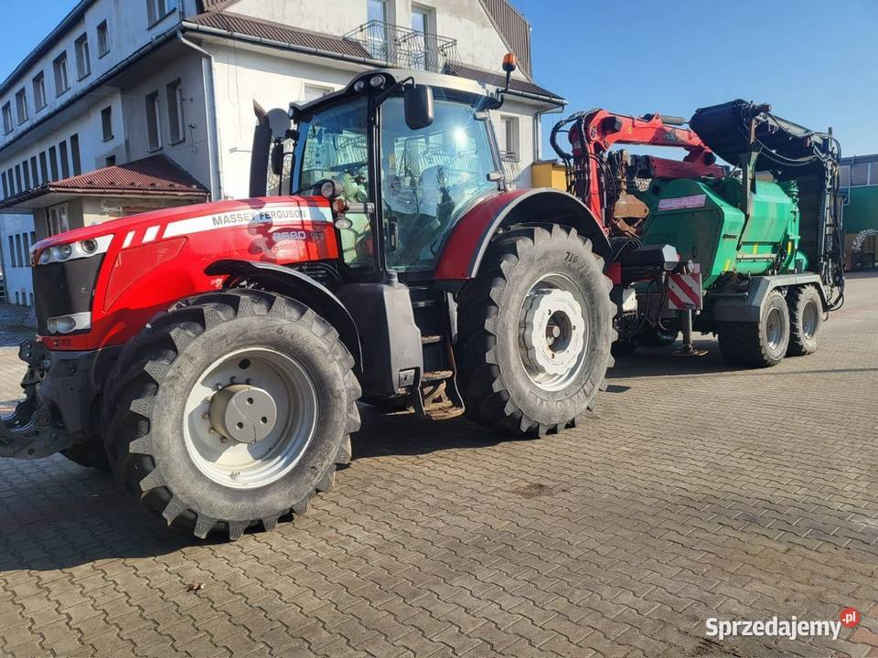 Rębak Jenz 582 z Ciągnikiem Massey Ferguson 8680 Jordanów