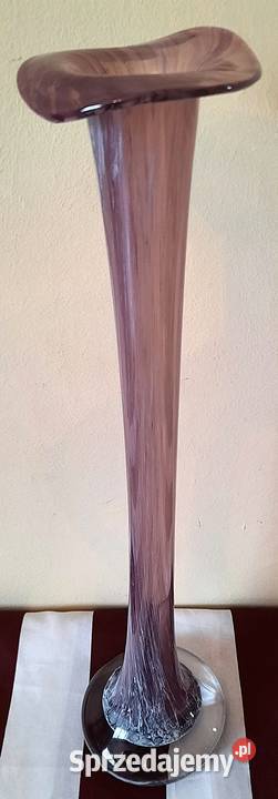 Wazon kolorowe szkło z lat PRL wielkopolskie Ostrów Wielkopolski