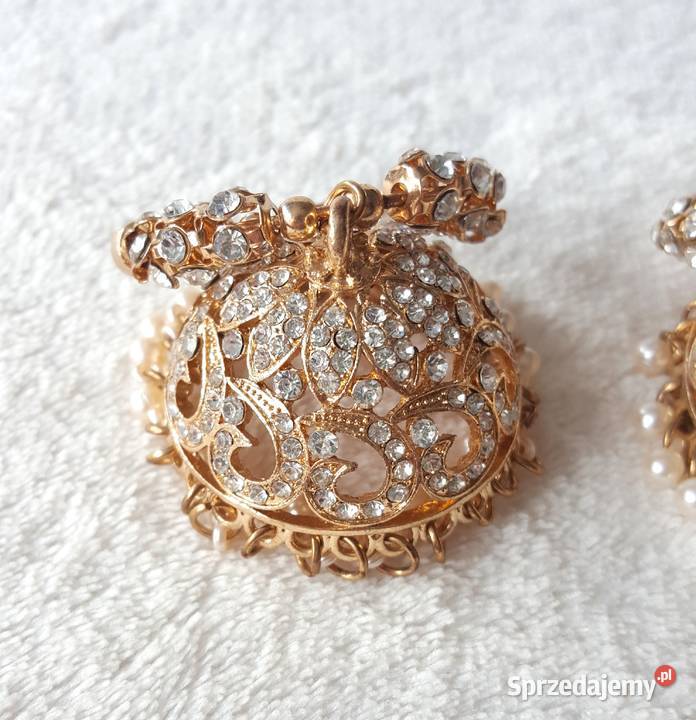 Złote kolczyki indyjskie orient duże jhumki Szczecin