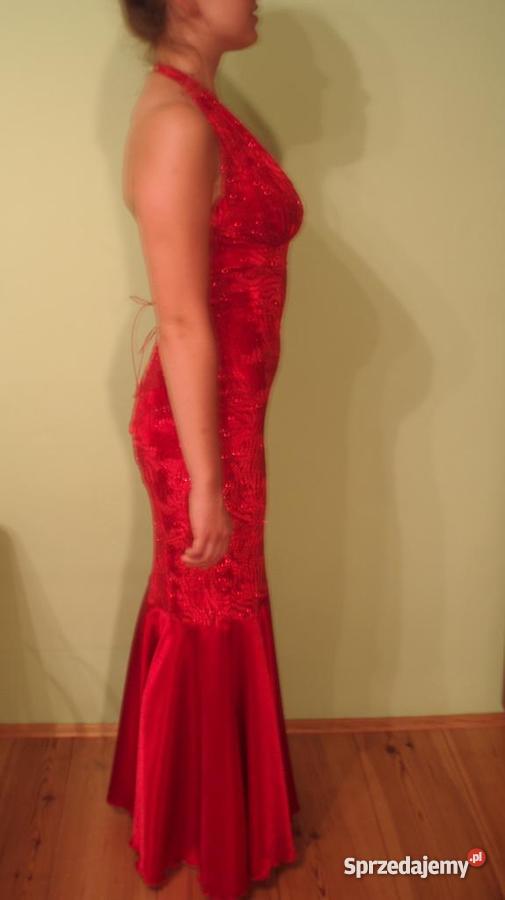 CZERWONA sukienka na wesele drużbowanie syrenka