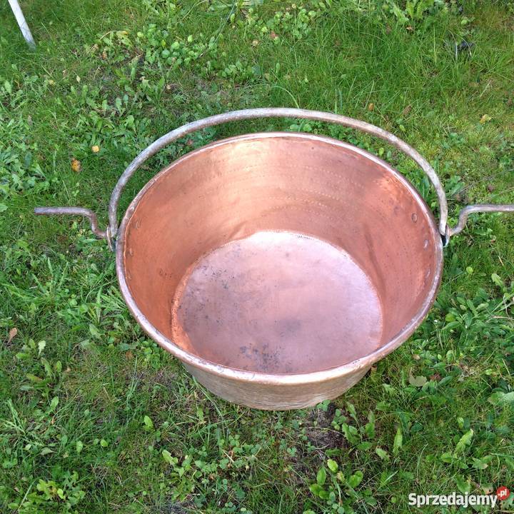 Duży miedziany kocioł pojemność 65 litrów
