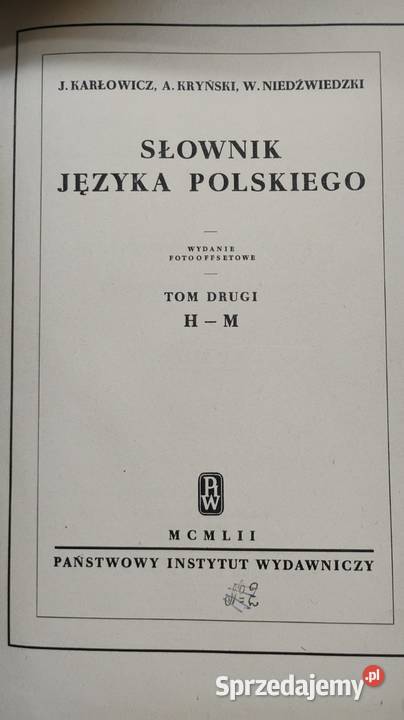 Słownik języka polskiego J Karłowicz komplet 8 Antykwariat śląskie Ruda Śląska