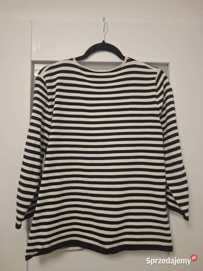 Casualowy kardigan w marynarskie paski rękawy 34 Paski Warszawa