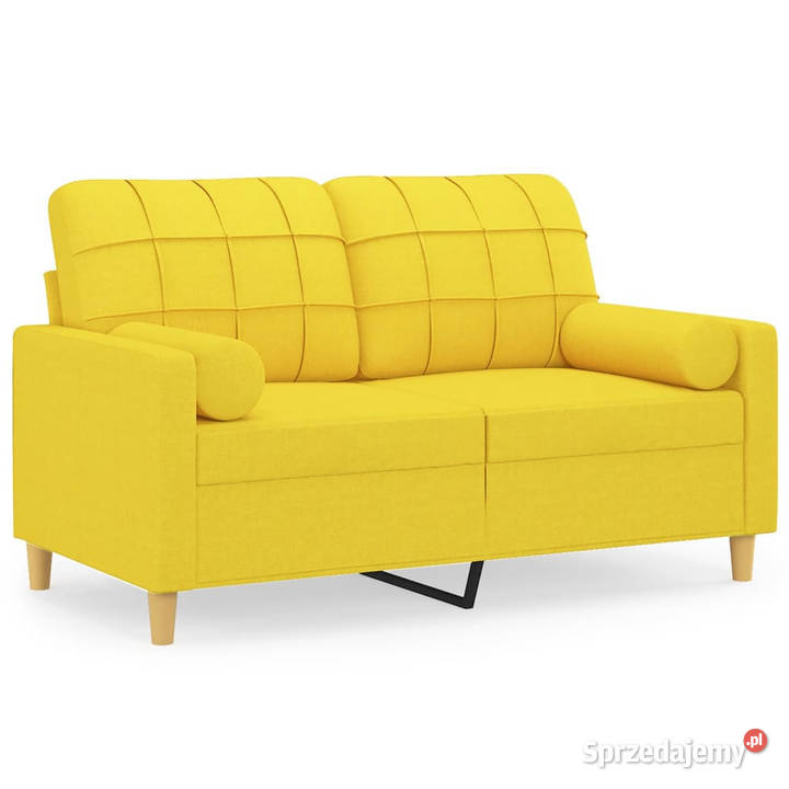 2osobowa sofa z poduszkami jasnożółta 120 Warszawa