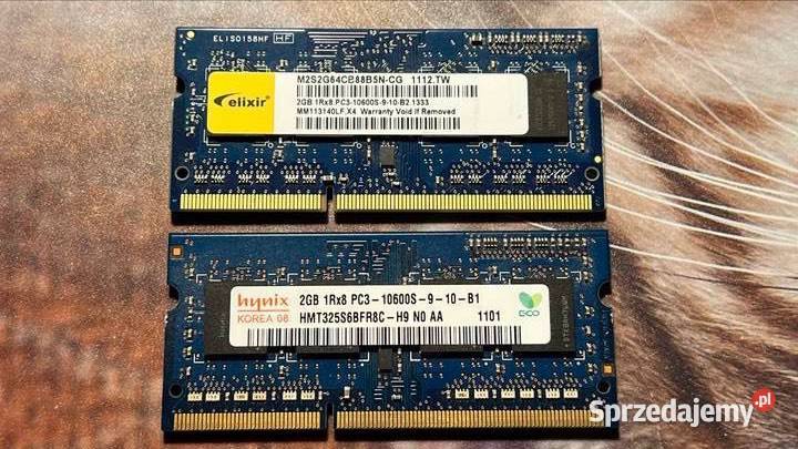 Pamięć 4GB RAM DDR3 do laptopa 2x2GB Pamięci