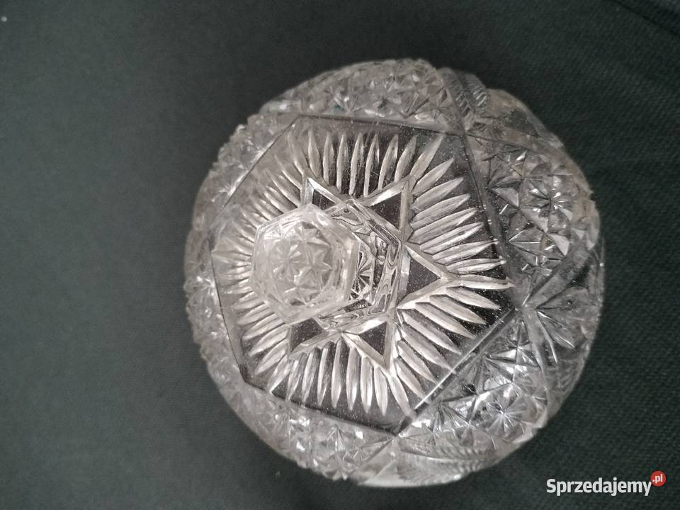 Kryształowa pokrywka na masło ser i cukiernica Choszczno