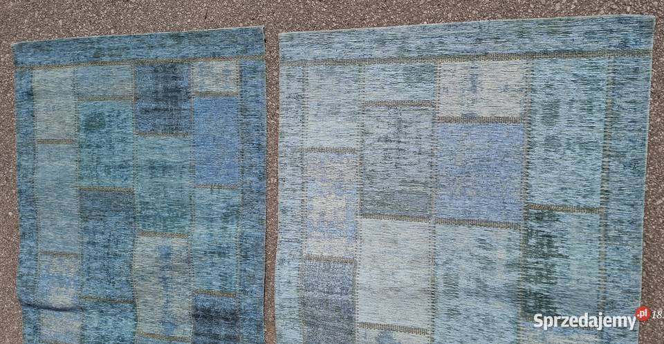 Zestaw dwóch turkusowych dywanówMix tkanin Piastów
