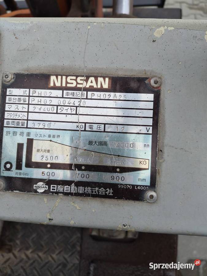 wózek widłowy Nissan 25 gazowy małopolskie Brzesko
