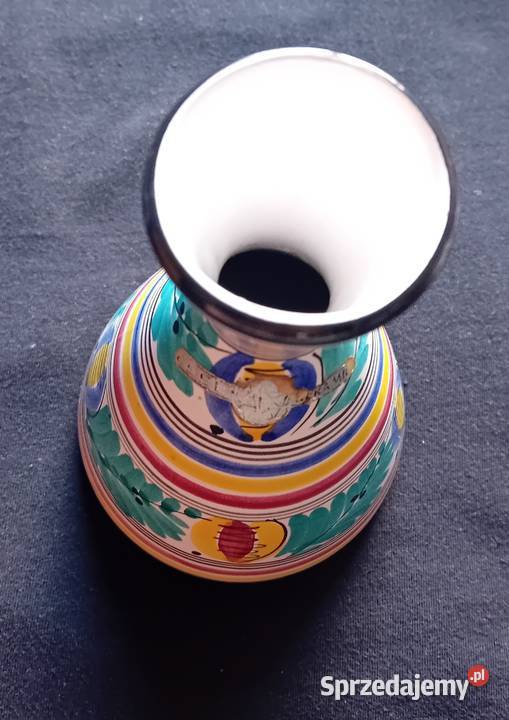 Ręcznie malowany wazon ceramiczny Edel Keramik Porcelana i szkło Koźminek