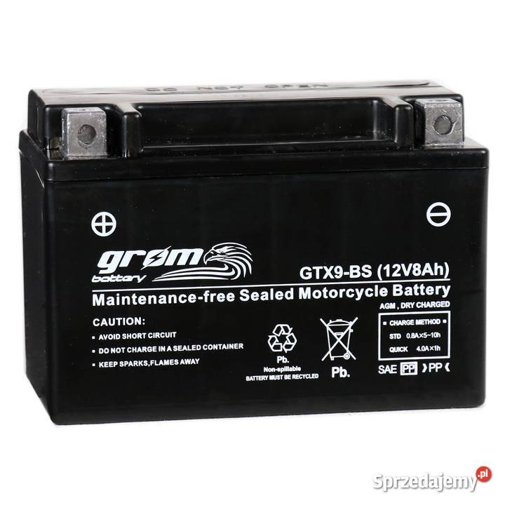 Akumulator motocyklowy GROM GTX9BS 12V 8Ah 130A