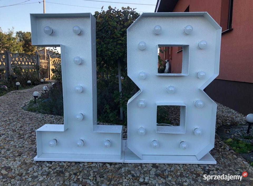 Napis LED LOVE Wynajem Cyfra 18 Wesela Rocznice wielkopolskie Ostrów Wielkopolski