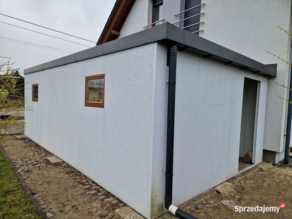 garaż blaszak tynkowany z oknami 35 m x 65 m Tarnowskie Góry