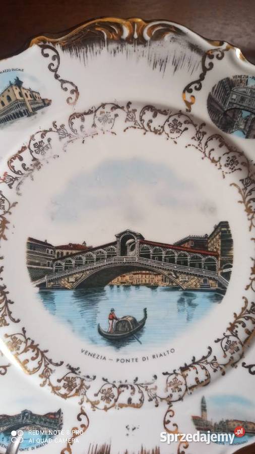 Patera Venezia Ponte Di Rialto Pięknie zlocona Gdańsk
