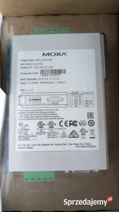 Serwer portów MOXA NPort IA5150I Industrial Warszawa sprzedam