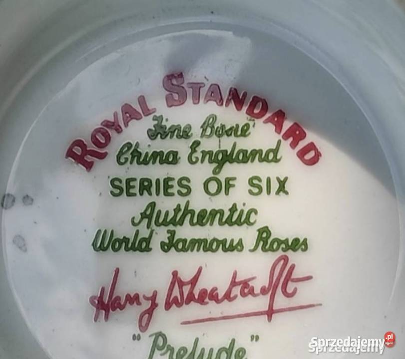 Piękne rzadkie zabytkowe róże Royal Standard Porcelana i szkło