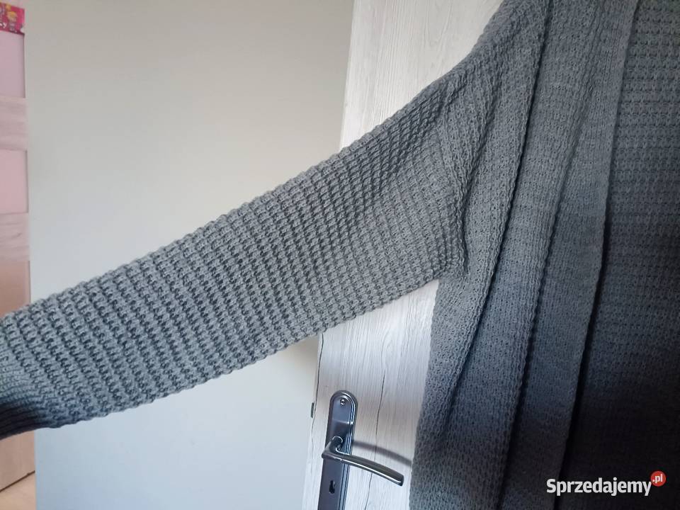 Szary sweter narzutka plus size Kwidzyn