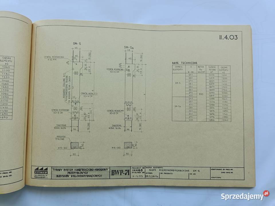 Katalog BWP71 typowych rozwiązań do proj żelbet Rok wydania 1972
