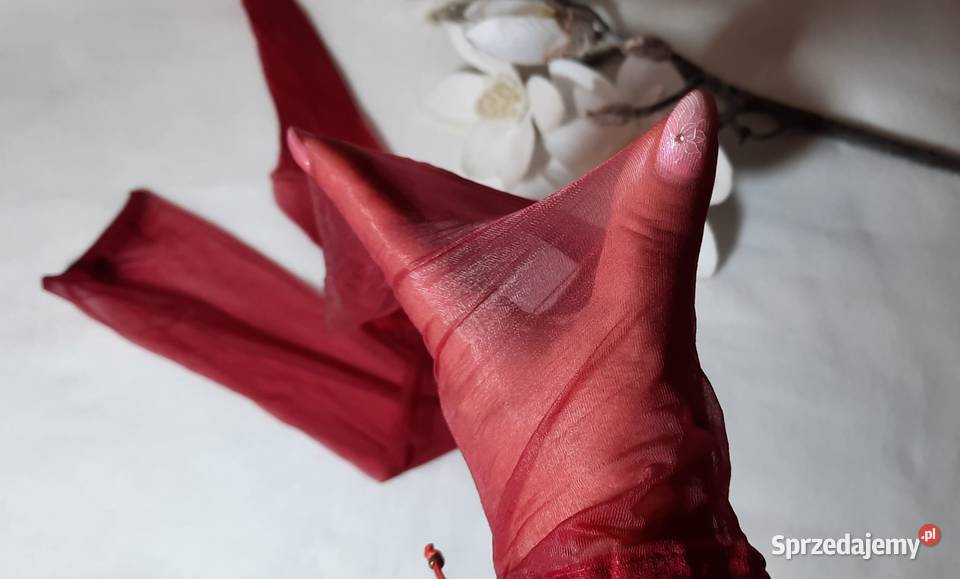 pończochy czerwone bordowe olejowe błysk do Pozostałe Warszawa