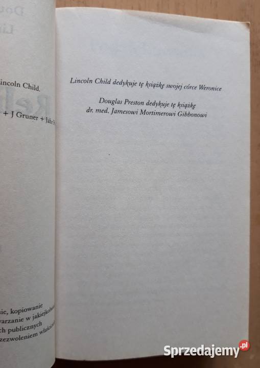 Relikwiarz Douglas Preston Lincoln Child Książki i Podręczniki Suwałki