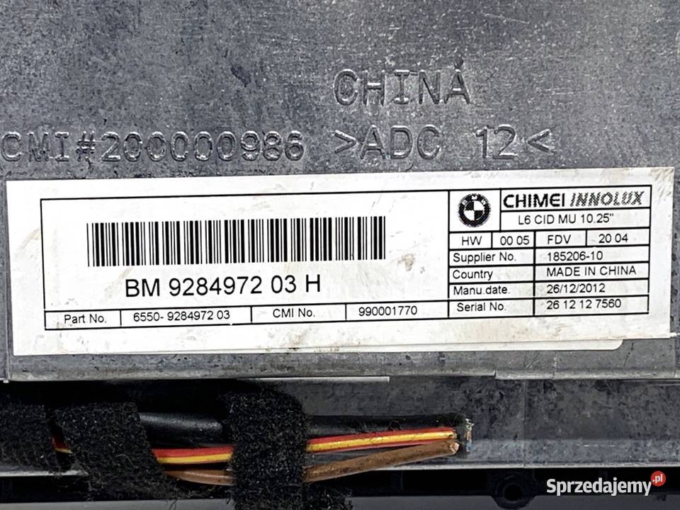 WYŚWIETLACZ BMW F07 9284972 0917 EKRAN MONITOR