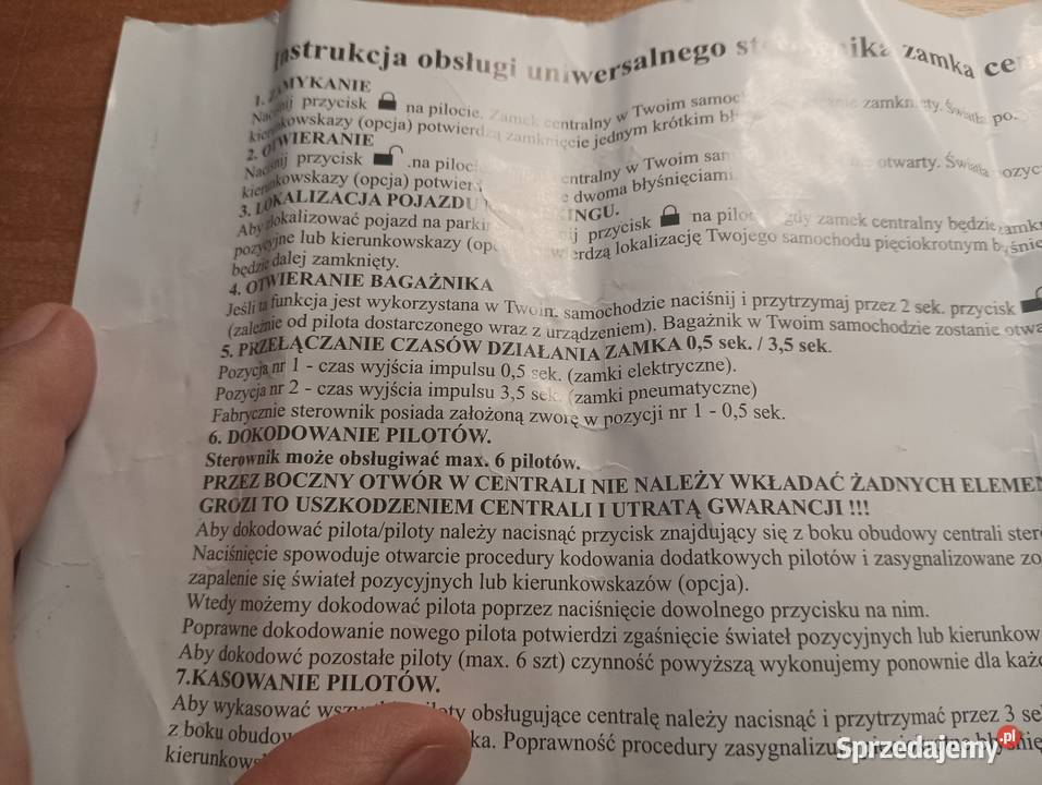 Sprzedam centralny zamek z pilotami Motoryzacja Bieruń