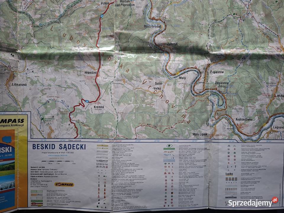 Beskid Sądecki 1 50 000 mapa turystyczna Compass małopolskie Kraków