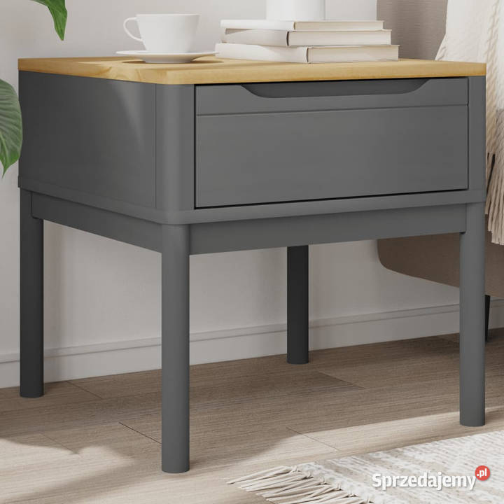 Stolik na lampę FLORO szary 55x55x54 lite drewno Warszawa