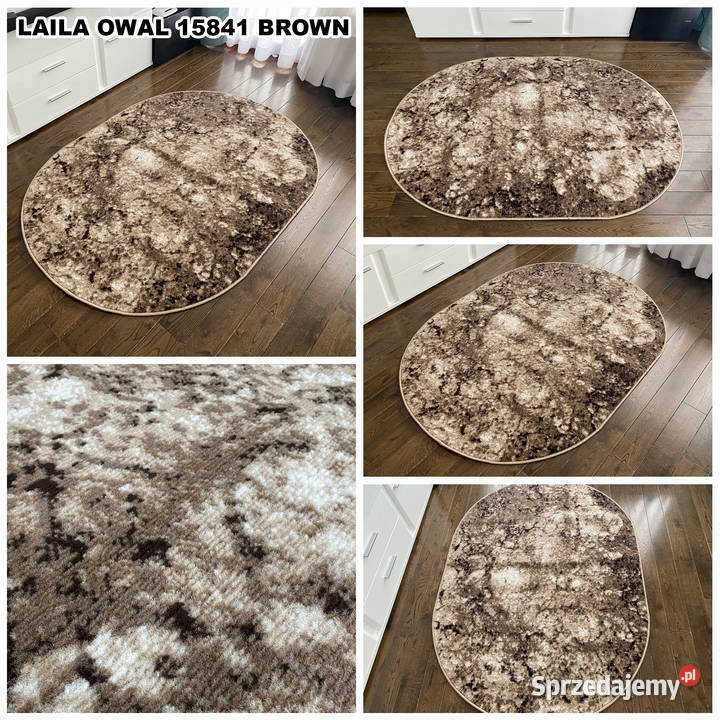 DYWAN OWALNY 160X230 GĘSTY WŁOS LAILA 15841 BRĄZ Białystok