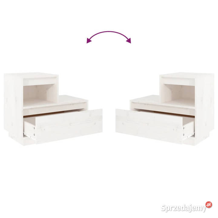 Szafka nocna biała 60x34x51 lite drewno sosnowe Warszawa