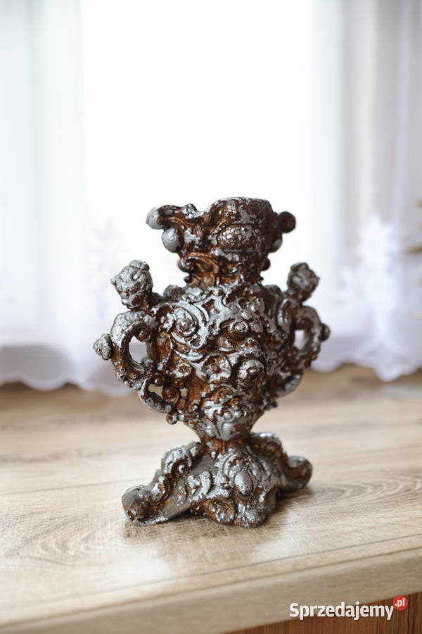 Wazon na kwiaty odlew aluminiowy 29 x 27 srebrny Stąporków