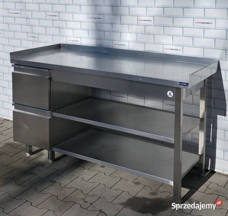 Stół z półką i dwoma szufladami 26261