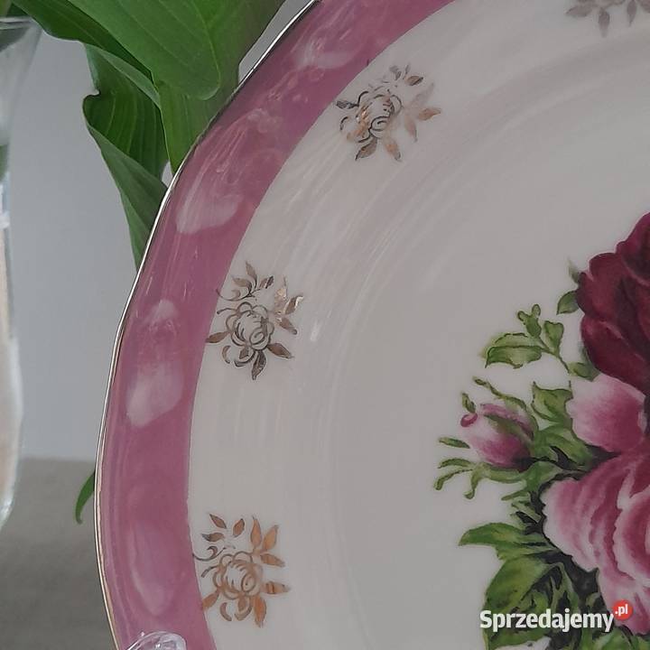 Zestaw śniadaniowy filiżanka spodek talerzyk Bogatynia