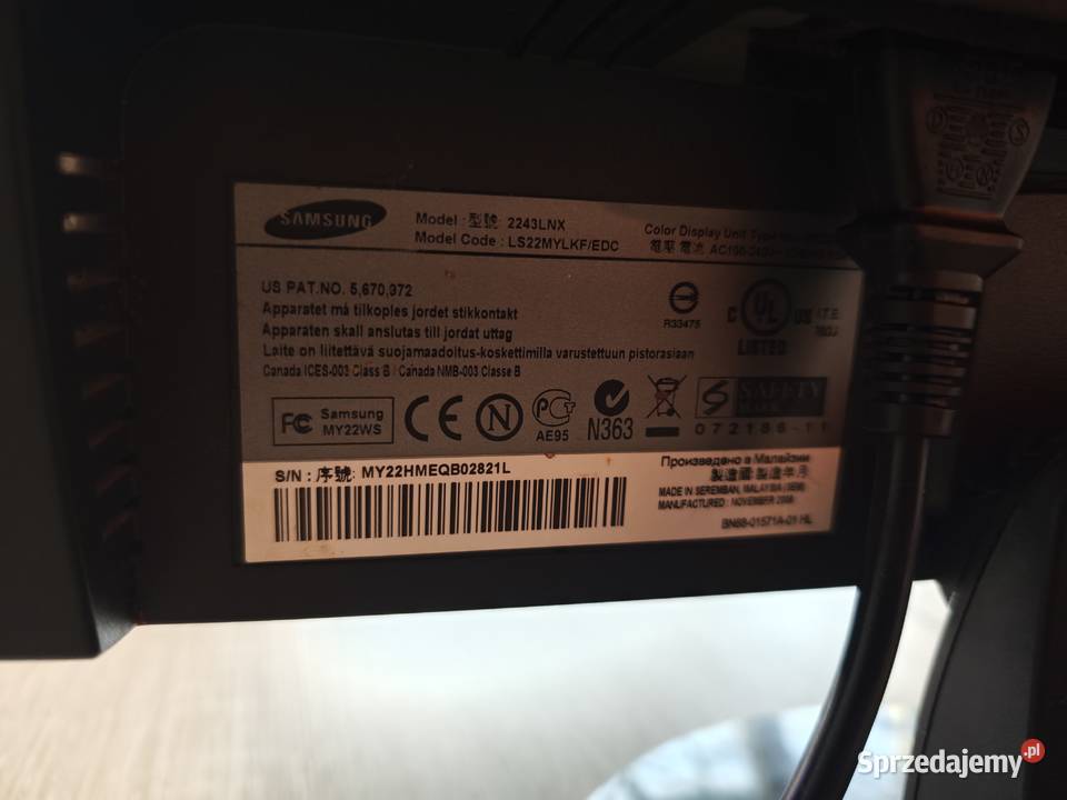 Monitor 22 Samsung SyncMaster 2243LNX Sprawny Krosno