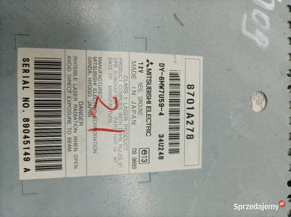 RADIO FABRYCZNE 8701A278 Mitsubishi Lancer VIII świętokrzyskie