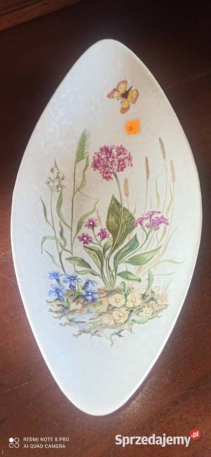 Patera owalna Z motylkiem trawami ziołami Gdańsk