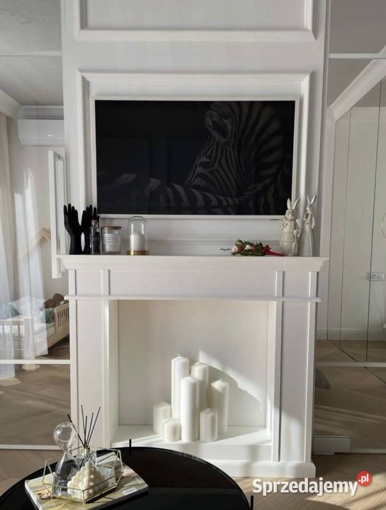 portal kominkowy atrapa kominka konsola Hamptons biały Jeleśnia