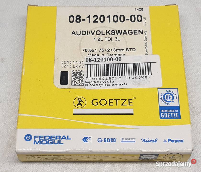 PIERŚCIENIE TŁOKA VW LUPO AUDI A2 12 TDI dolnośląskie
