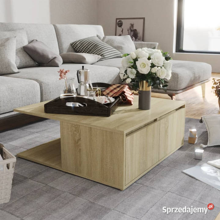 Stolik kawowy dąb sonoma 80x80x31 materiał Warszawa