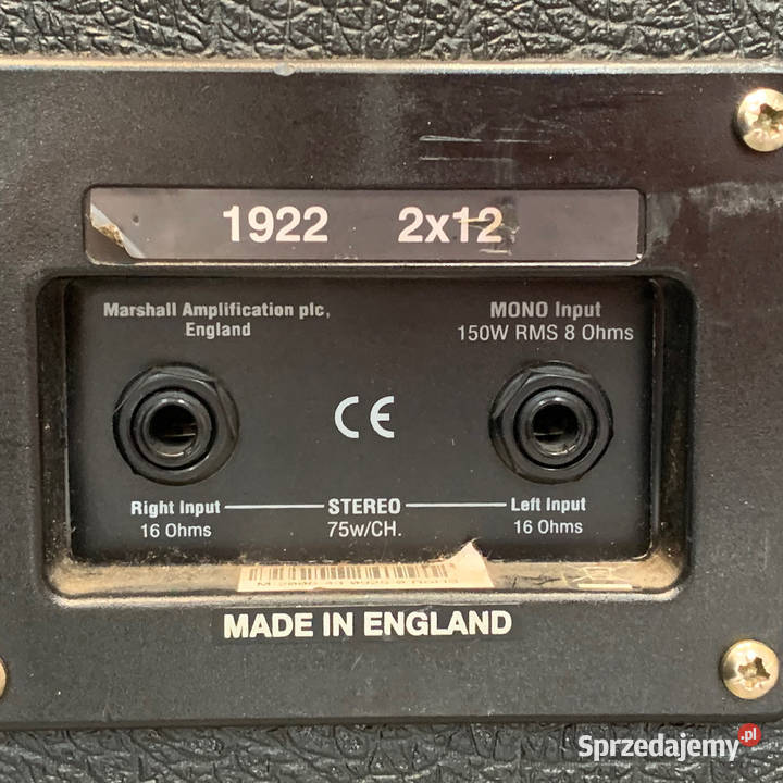 Marshall 1922 2x12 Cabinet Made in England Warszawa