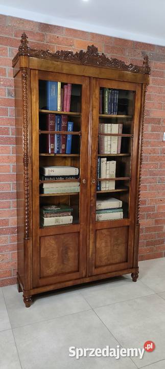 Piękna biblioteka witryna biedermeier antyk lubuskie Łagów