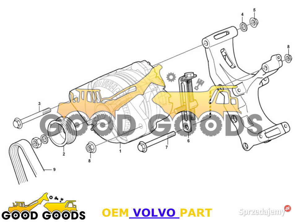 VOLVO ALTERNATOR 28V 80A 11170321 9011170321 mazowieckie