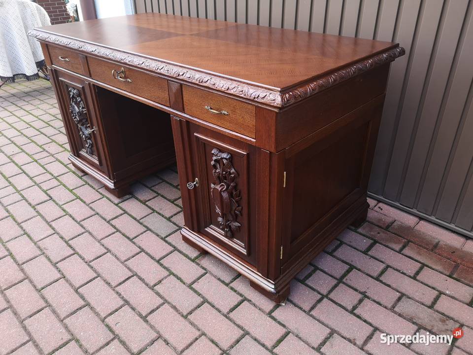 Biurko Dębowe Rozbieralne Jednostronne Stare