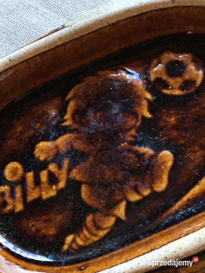 Popielnica ceramiczna piłkarz Billy vintage świętokrzyskie Skarżysko Kościelne