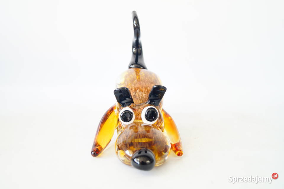 Figura szklana figura Murano style pies piesek Gizałki