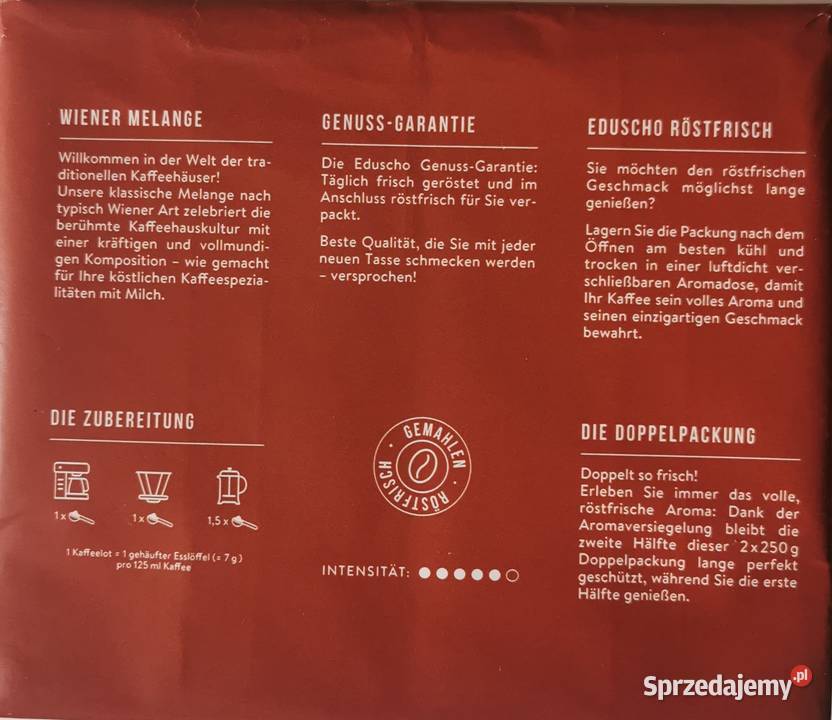 Kawa mielona EDUSCHO Wiener Melange 500 g Import Tarnów