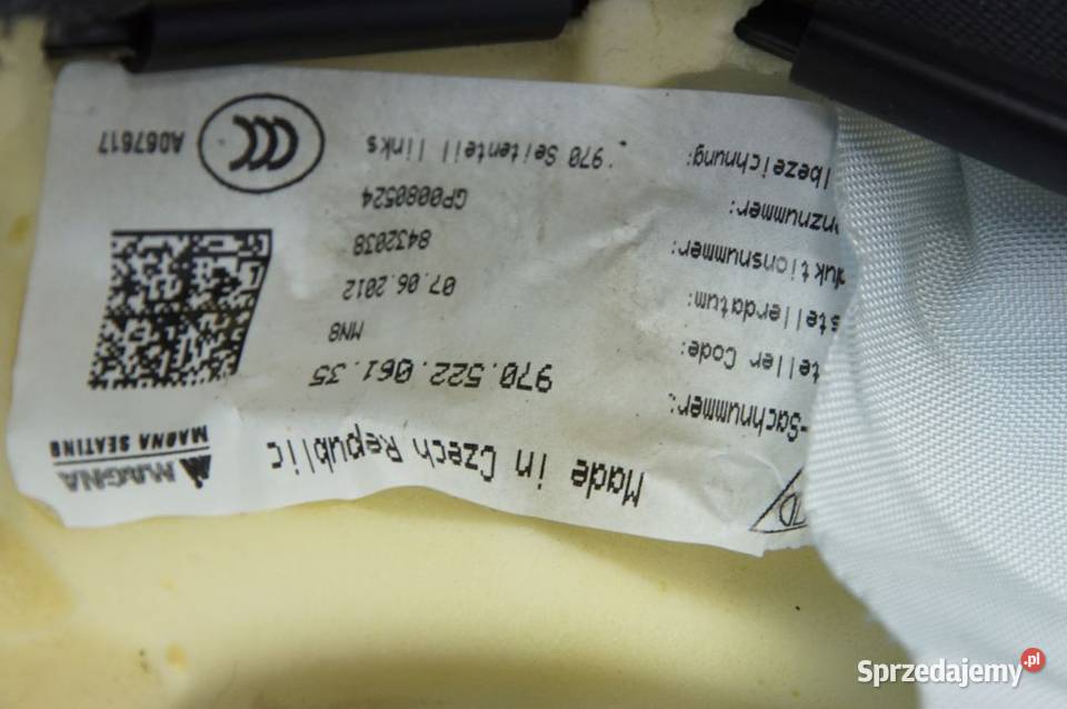PANAMERA 970 PODUSZKA AIRBAG TYŁ 97052206135 Lipno