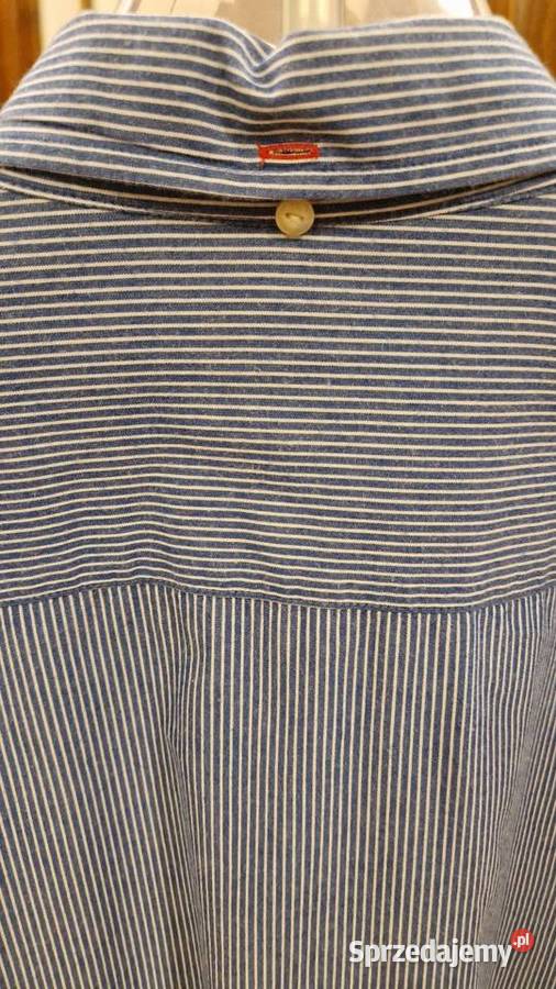 Męska KOSZULA Cottonfield XL niebieskie paski niebieski lubelskie