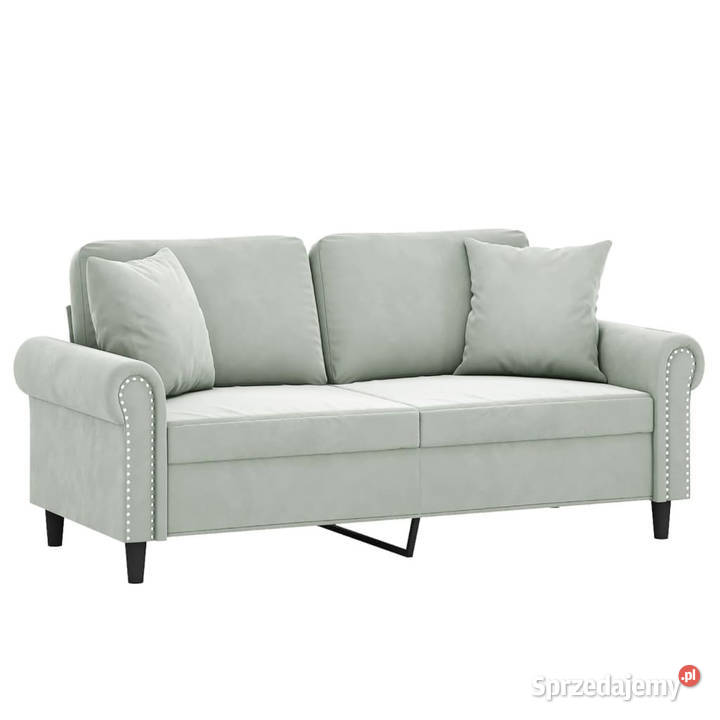 2osobowa sofa z poduszkami jasnoszara 140 Sofy i kanapy mazowieckie Warszawa
