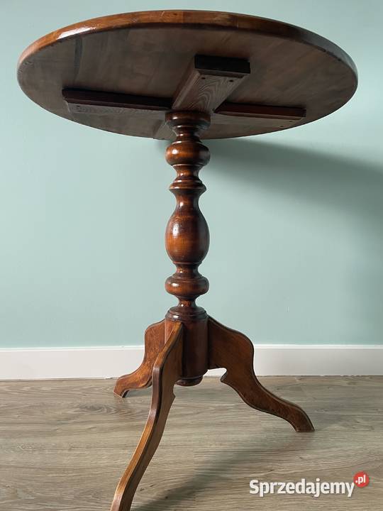 Stolik okrągły kawowy stół drewniany solidny kujawsko-pomorskie Brodnica